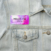 ハローユニークブラックホットピンクパープル磁気 名札 (インサイチュ)