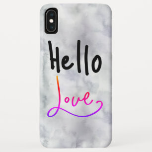 ハローラブおもしろいタイポグラフィ大理石 iPhone XS MAXケース