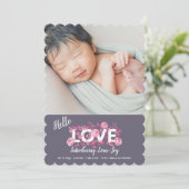 ハローラブフローラ写真誕生の発表 案内状 (スタンド正面)