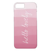 ハローラブリーピンクウォーターカラーグラデーションストライプ Case-Mate iPhoneケース (裏面)