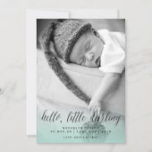 ハローリトルダーリンアクアブルーフォトボーイ誕生 案内状 (正面)