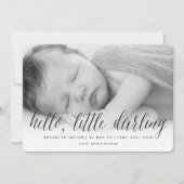 ハローリトルダーリン男女兼用フォト誕生 案内状 (正面)