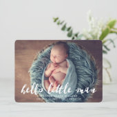 ハローリトルマン |写真の誕生のお知らせ 案内状 (スタンド正面)