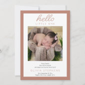 ハローリトルワンフォトベビーガールテラコッタ誕生 案内状 (正面)