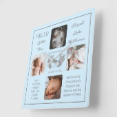 ハローリトルワンベビー4フォトスクエアウォールクロック スクエア壁時計 (傾斜)