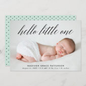 ハローリトルワン |写真の誕生のお知らせ 案内状 (正面/裏面)