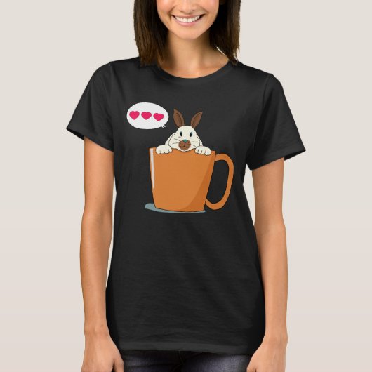 ハローリトル茶色の耳バニー Tシャツ (正面)