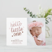 ハローリトル1バラ金ゴールドピンクフォトコラージュ 案内状 (スタンド正面)