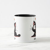 ハローリラックスキュイーな黒猫おもしろい マグカップ (中央)