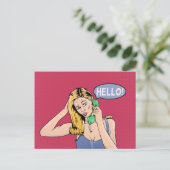 ハローレトロポップ・アートの電話 ポストカード (スタンド正面)