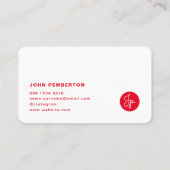 ハローレトロモダンレッド&ピンクスタイリッシュトレンディー 名刺 (裏面)