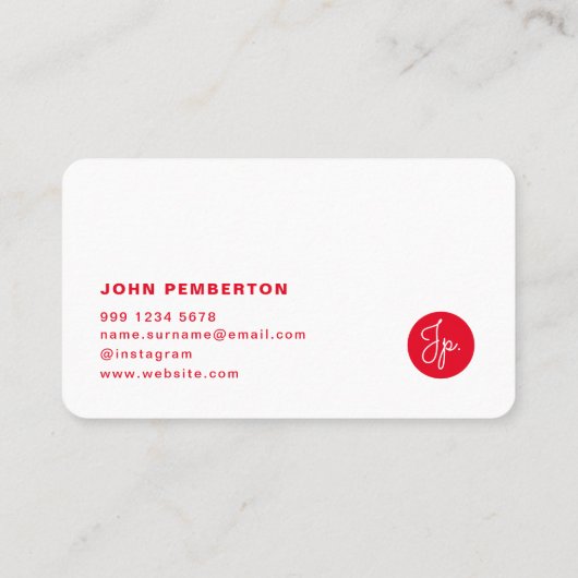 ハローレトロモダンレッド&ピンクスタイリッシュトレンディー 名刺 (裏面)