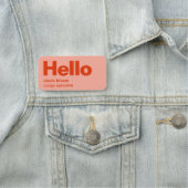 ハローレトロモダンレッド&ピンクスタイリッシュトレンディー 名札 (インサイチュ)