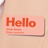 ハローレトロモダンレッド&ピンクスタイリッシュトレンディー 名札