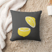 ハローレモンイエローモダンフルーツ クッション (ブランケット)