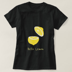 ハローレモンイエローモダンフルーツ Tシャツ