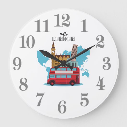ハローロンドン ラージ壁時計 (正面)