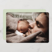 ハローワールドかわいい&甘いベビー発表 案内状 (正面/裏面)