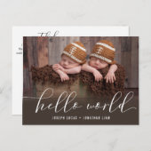 ハローワールドツインズフォト誕生 案内ポストカード (正面/裏面)