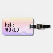 ハローワールドパステルピンクパープル  ラゲッジタグ (正面横)