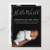 ハローワールドフォトベビー誕生 案内状 (正面/裏面)