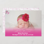 ハローワールドベビーガール誕生のお知らせ 案内状 (正面/裏面)