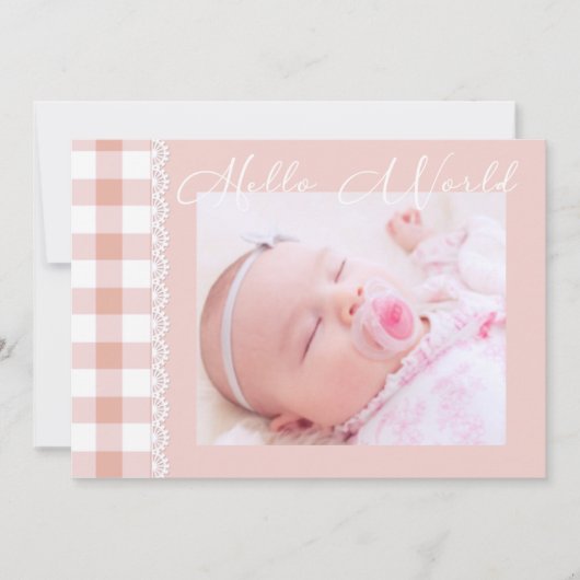 ハローワールドベビーガール誕生のお知らせ 案内状 (正面)