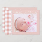 ハローワールドベビーガール誕生のお知らせ 案内状 (正面/裏面)