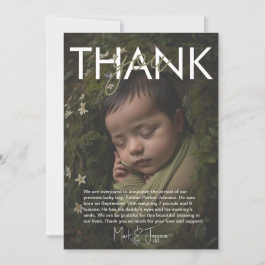 ハローワールドベビー誌の誕生のお知らせ 案内状 (裏面)