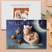 ハローワールド新生児誕生写真 案内状