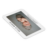 ハローワールド生まれたばかりの男の赤ちゃんガールモダン写真 マグネット (右側)