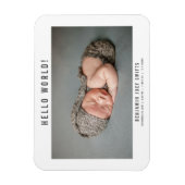 ハローワールド生まれたばかりの男の赤ちゃんガールモダン写真 マグネット (縦)