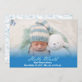 ハローワールド男の赤ちゃん誕生のお知らせ 案内状 (正面/裏面)