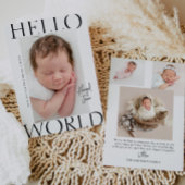 ハローワールド | ミニマモダンリストベビーフォト誕生 案内状