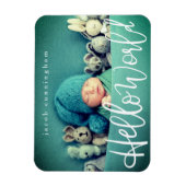 ハローワールド!モダンスクリプよくはしゃぐトベビー誕生 マグネット (縦)