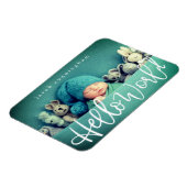 ハローワールド!モダンスクリプよくはしゃぐトベビー誕生 マグネット (左側)