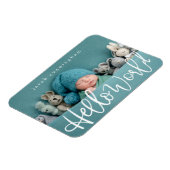 ハローワールド！モダンスクリプよくはしゃぐトベビー誕生 マグネット (左側)