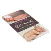 ハローワールド!写真モダン双子の誕生のお知らせ マグネット (右側)