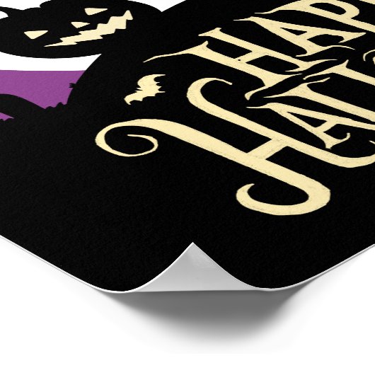 ハローンキャンディブラック猫はポーチの看板を一枚だけ取る ポスター (角)