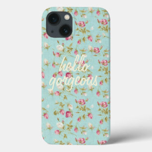 ハローヴィンテージの花柄がみすぼらしいバラチック iPhone 13ケース