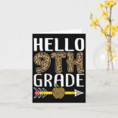 ハロー九年生先生ボーイズガールズ新学期 カード (黄色い花)