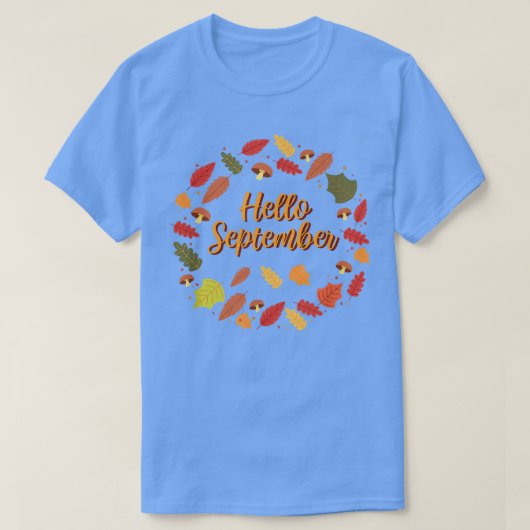 ハロー九月秋リース紅葉 Tシャツ (デザイン正面)
