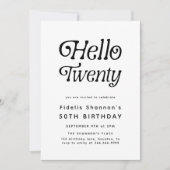 ハロー二十モダンレトロ20th誕生日 招待状 (正面)