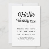 ハロー二十モダンレトロ21歳の誕生日 招待状 (正面)