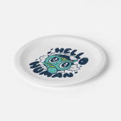 ハロー人間のかわいい猫 ペーパープレート (アングル)