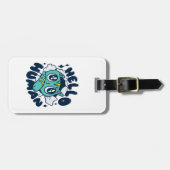 ハロー人間のかわいい猫 ラゲッジタグ (正面横)