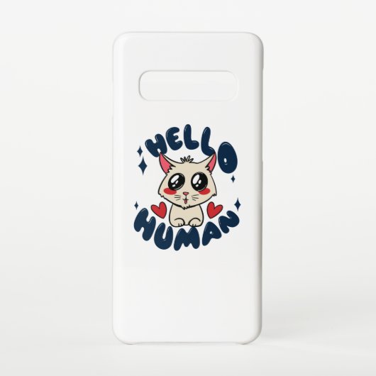ハロー人間のかわいい猫 SAMSUNG GALAXYケース (裏面)