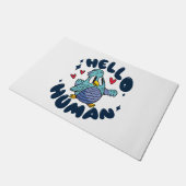 ハロー人間のかわいい鳥 ドアマット (アングル)