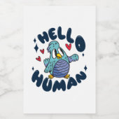 ハロー人間のかわいい鳥 フードラベル (シングルラベル)