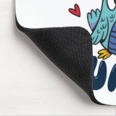 ハロー人間のかわいい鳥 マウスパッド (コーナー)